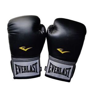Everlast Boxing Pro Style Training Gloves Black White Yellow 8oz
