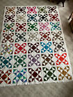 SCRAPPY PATCHWORK QUILT TOP, MANY STARS PATTERN