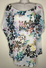 Cabi Women's Floral Sleeveless Blouse Shirt Top Size Large Multicolored Sheer