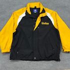 Vintage Pittsburgh Steelers Jacket Mens L Yellow Black Reebok Zip Windbreaker