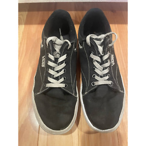 Vans Mens Skate Shoes Black White Lace Up Logo Round Toe Sneakers 8M