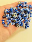 VTG Necklace Venetian Art Glass Murano Long Colorful Blue End Of Day Wired Italy