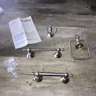 Brushed Nickel 4 Piece Bathroom Hardware Accessories Set with 7” Towel Bar