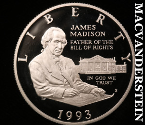1993-S James Madison Commemorative Silver Half Dollar - Gem Proof Lustrous #V757