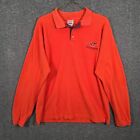 Virginia Tech Hokies Red Oak Sportsware Polo Shirt Large Orange Long Sleeve