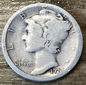 1923 S Mercury Dime circulated 90% Silver  Good  , Average circulated