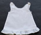 VINTAGE  FACTORY ADORABLE  LACE EDGED RUFFLE HEM A LINE  FULL DOLL SLIP