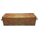 1950s California Roses Brand Braided Garlic Wood Crate Lidded Box Rope Handles
