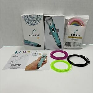 Scrib3D P1 3D Printing Pen & 10 Color Filaments + Guide W/ Box No Power Adapter
