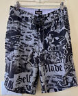 Famous Stars and Straps Black/White Collage Board Shorts Rare Early 00s Size 31
