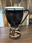 Djembe African Hand Drum Instrument Hand Carved Wood 10