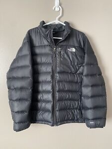 The North Face 550 Goose Down Full Zip Jacket Men’s Size Large Black Blue Puffer