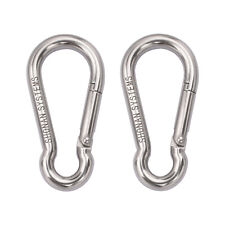 4 Inch Carabiner Clips- Large Stainless Steel Spring Snap Hook, 2 Pack 400 lbs