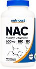 Nutricost N-Acetyl L-Cysteine (NAC) 600mg, 180 Capsules - Non-GMO & Gluten Free