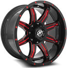 24x12 XF Off-Road XF-215 Gloss Black & Red Milled Wheel 6x135/6x5.5 (-44mm)