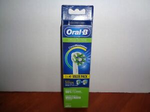 4 Pack Genuine Oral-B Cross Action Replacement Toothbrush Brush Heads White