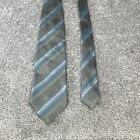 Armani Collezioni Men's Gray Green Silk Striped Designer Neck Tie One Size
