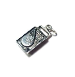 Silver Record Player Charm Phonograph Turntable Dangle Small 5/8”