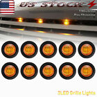 10 Pcs Universal Round Truck Trailer Amber Grille Lights 12V Waterproof (For: Jeepster)