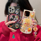 Cute Mickey Winnie Mirror Stand Charm Case Cover for iPhone 11 13 14 15 Pro Max