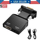 1080P  VGA to HDMI Male to Female Video Adapter Cable Converter with Audio HD
