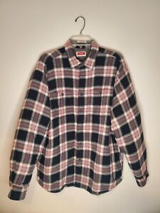 Wrangler Mens Caviar L Sherpa Lined Flannel Relaxed Fit