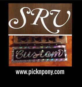 SRV White Script And Custom Guitar Sticker Decal Set Vinyl Stevie Ray Vaughan