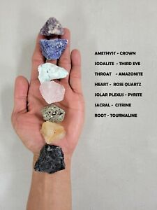 7 CHAKRA Crystals Set - Raw Natural Healing Crystals Collection Rough Gemstones