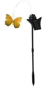 Garden Decorative Solar Powered Flickering Yellow Butterfly for Yard Stake