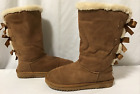Women’s Winter Boots Chestnut Size 7 Bow Light weight Slip on Snow Boot.....S95