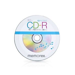 MEMOREX MUSIC CD-R'S - 10 PACK (40X 700MB 80MIN)
