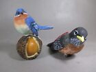 Blue Bird Figurine and Robin Hanging Ornament Tii Collections Resin Birds