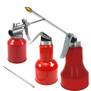 250/400/500ml Metal Oil Can Die Pump Oiler  With Rigid Spout Thumb Pump Workshop