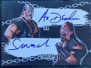 Demolition Ax Smash wwe dual auto card signed Tag Team Wrestling