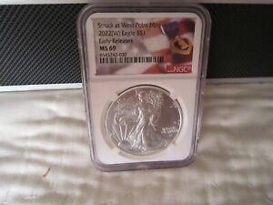 2022-(W) T-2 1oz Silver Eagle Early Releases  NGC MS69