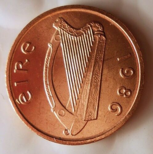 1986 IRELAND PENCE - AU/UNC - From Irish Mint Roll - BIN #EEE