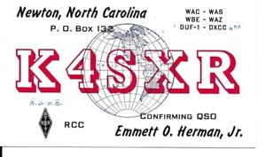 QSL  1959 Newton   North Carolina     radio card