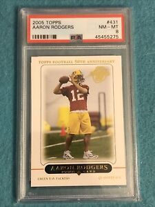 2005 TOPPS AARON RODGERS #431 Packers Jets Rookie RC PSA 8 NM-MT