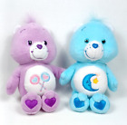 Care Bears Bedtime Bear Purple Share Bear Plush 8 Inch Stuffed Animals Lot of 2