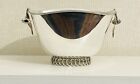 VINTAGE CARTIER MID CENTURY MODERN STERLING SILVER BOWL, APPLIED FLORAL HANDLES