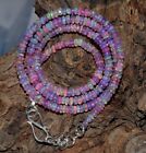 Purple Opal Natural Ethiopian Welo Fire Opal 3-5MM Gemstone Beads Necklace S866