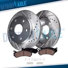 Front Drilled & Slotted Brake Rotors + Brake Pads Kit for Toyota Tundra Sequoia