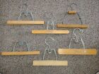 Vintage Wood Pants Skirt Clamp Hangers Mixed Branded Lot of 6 ****