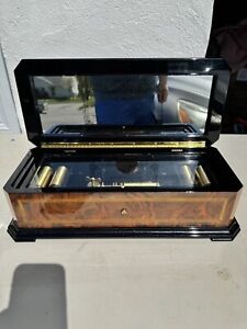 Reuge Interchangeable 5 Cylinder Music Box 50 Notes 17”x8”x 5”