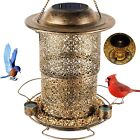 Solar Bird Feeders for Outside Clearance,Extended 5LB Large Capacity Metal Bird