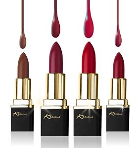 Khasana Lipstick Set, Long-Lasting 4 Piece, Multi-Finish, Cream Gloss & Matte