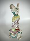Antique Crown Derby Porcelain Figurine Dancer Woman Dancing Music Hand Painted