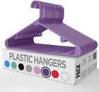 Plastic Hangers 50 Pack - Clothes Hanger with Hooks - Durable & Space Saving Coa
