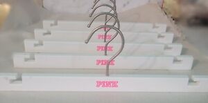 Victoria’s Secret Lot Of 4 pcs White Wood Hangers w/PINK  Logo
