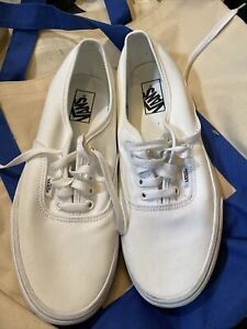 Vans Unisex White Canvas Shoes Sneakers Size 10.5